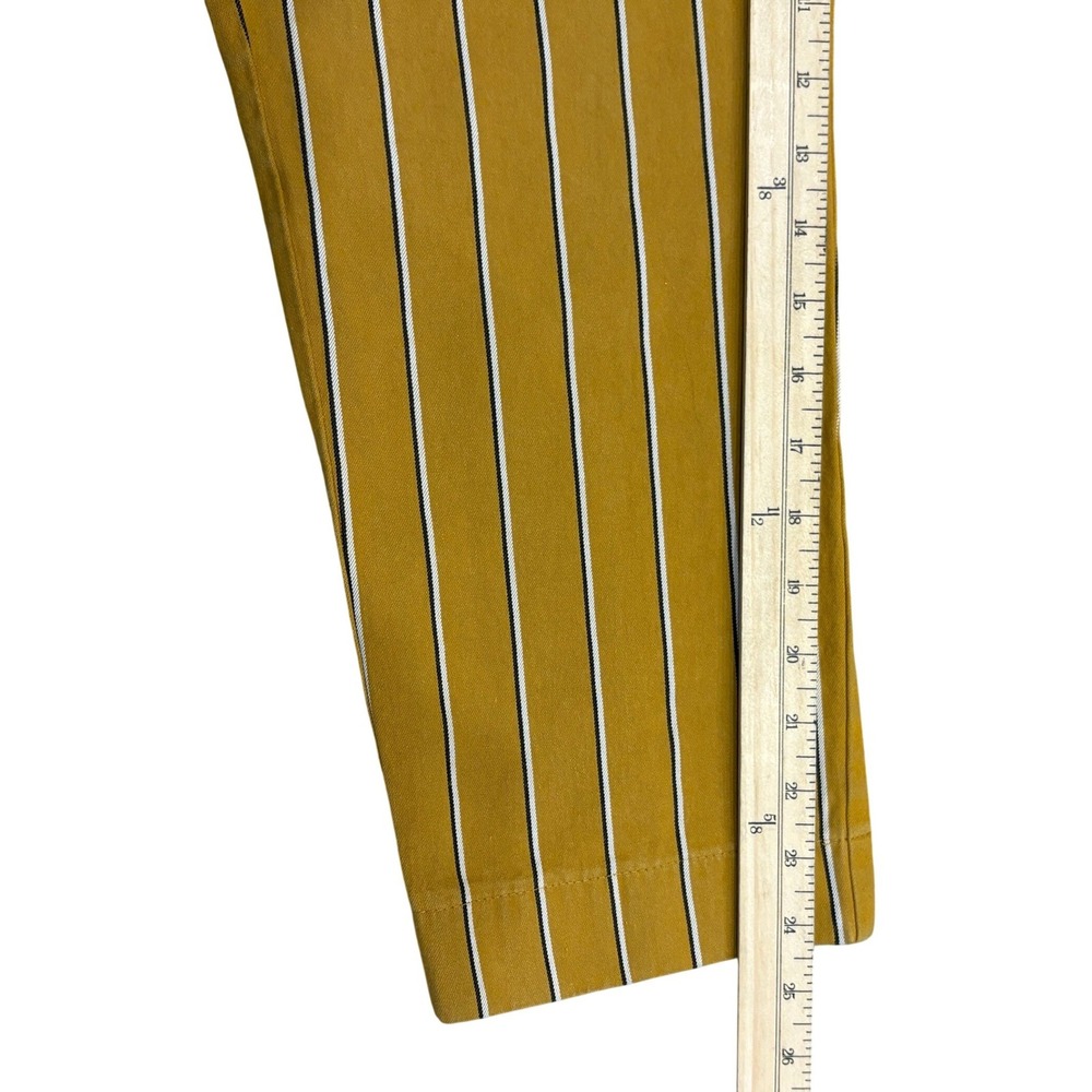 Topshop Pants Womens Size 2 Striped Paperbag Waist Tie‎ High Rise Straight Leg - Picture 6 of 9